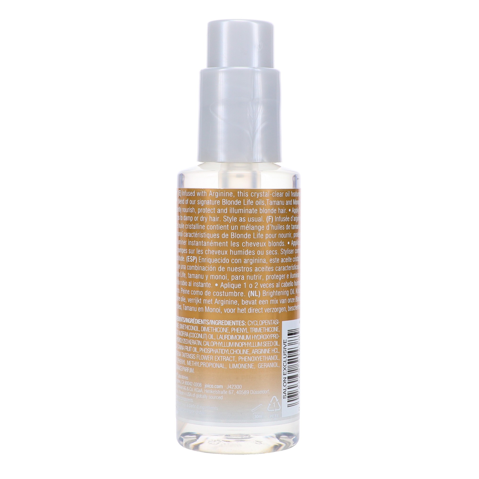 Two bottles of Joico Blonde Life Brilliant Glow Brightening Oil.