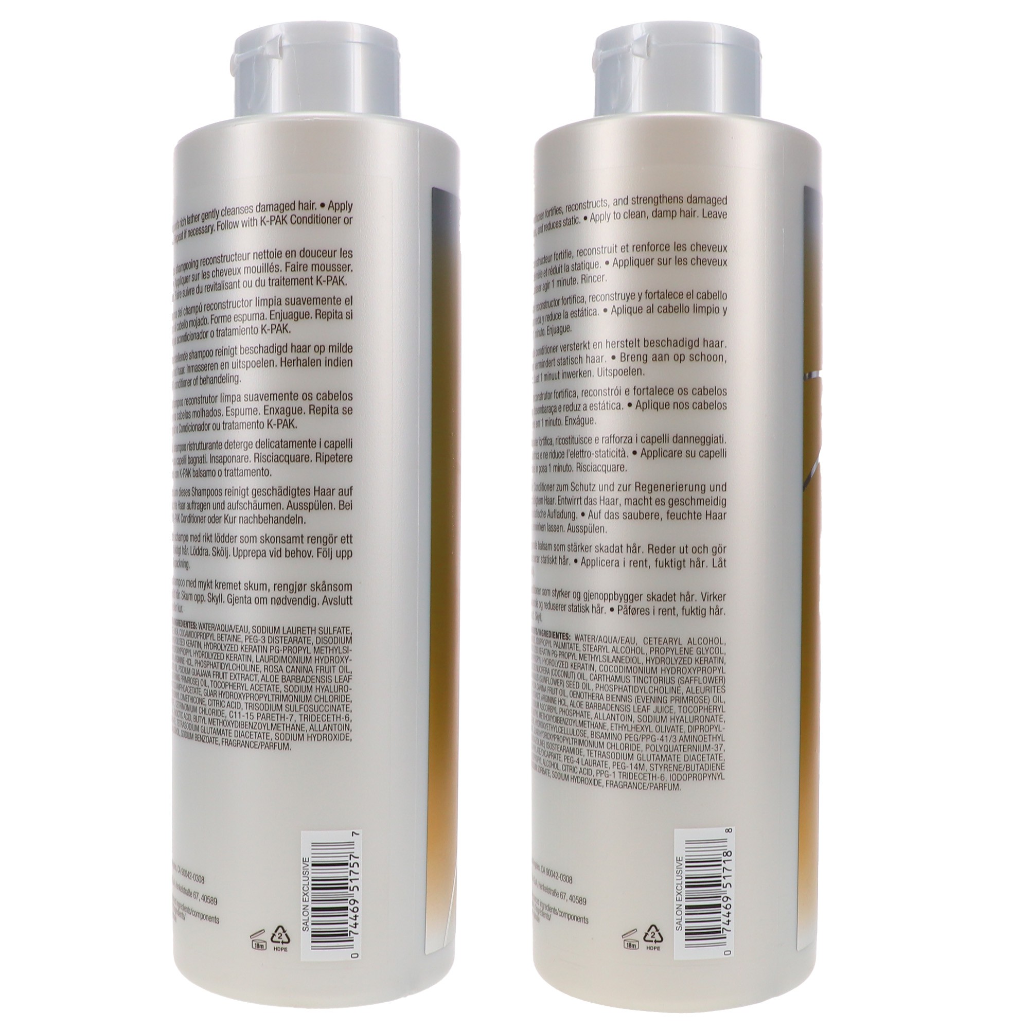 Joico K-Pak Reconstruct Shampoo 33.8 oz & Reconstruct Conditioner 33.8 oz Combo Pack