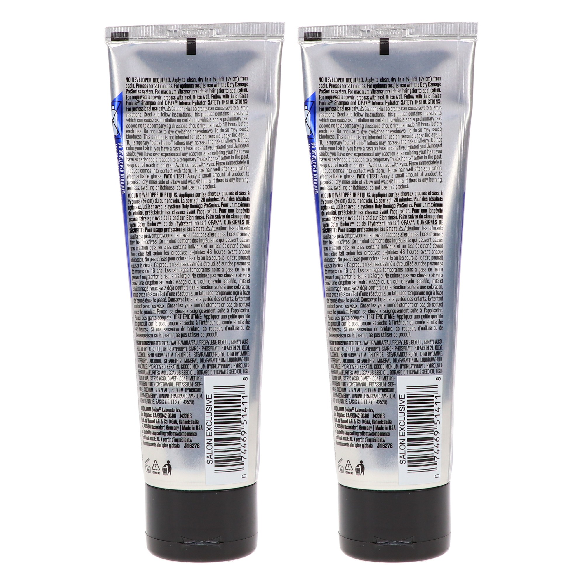 Joico Vero K-Pak Intensity Semi Permanent Hair Color Periwink 4 oz 2 Pack