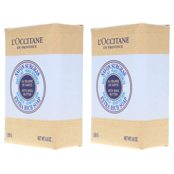 L'Occitane Shea Milk Bar Soap 8.8 oz 2 Pack