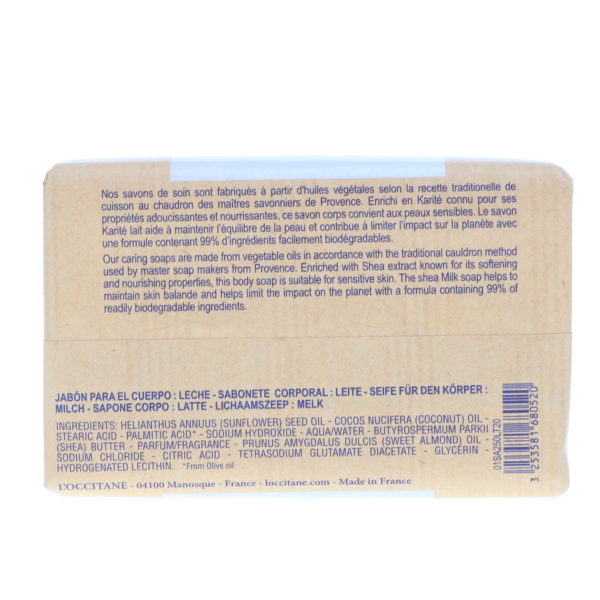 L'Occitane Shea Milk Bar Soap 8.8 oz