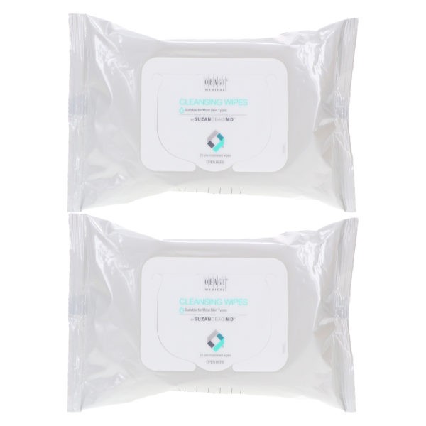 Obagi SUZANOBAGIMD On the Go Cleansing and Makeup Removing Wipes 25 count 2 Pack