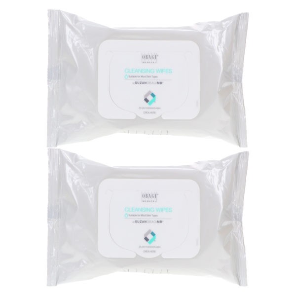 Obagi SUZANOBAGIMD On the Go Cleansing and Makeup Removing Wipes 25 count 2 Pack