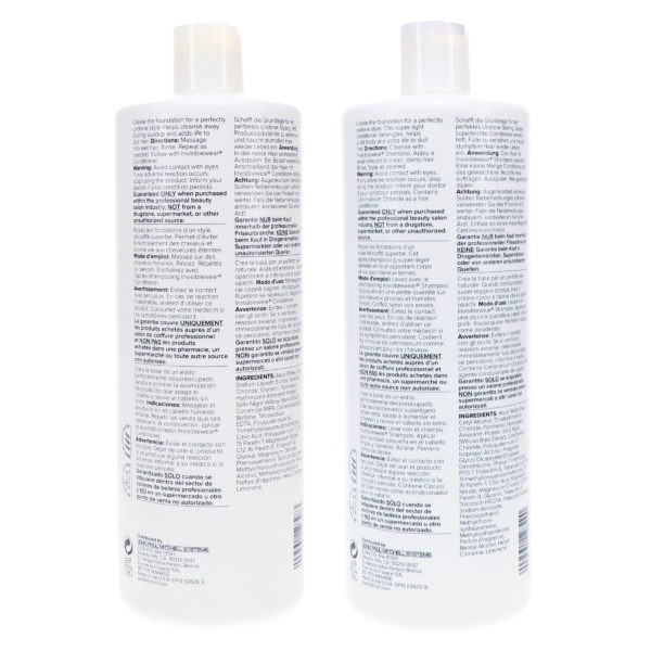 Paul Mitchell Invisiblewear Shampoo 33.8 oz & Invisiblewear Conditioner 33.8 oz Combo Pack