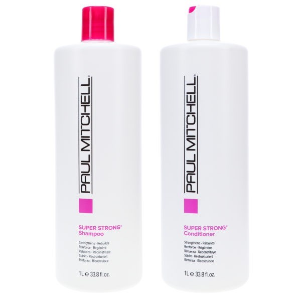 Paul Mitchell Super Strong Daily Shampoo 33.8 oz & Super Strong Daily Conditioner 33.8 oz Combo Pack