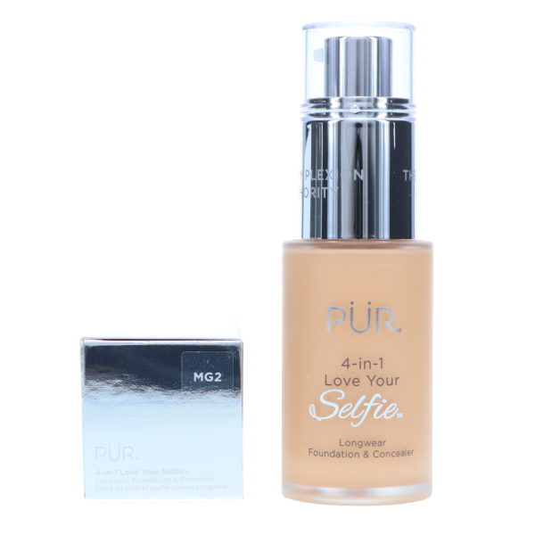 PUR 4-In-1 Love Your Selfie Longwear Foundation & Concealer Medium Golden MG2 1 oz
