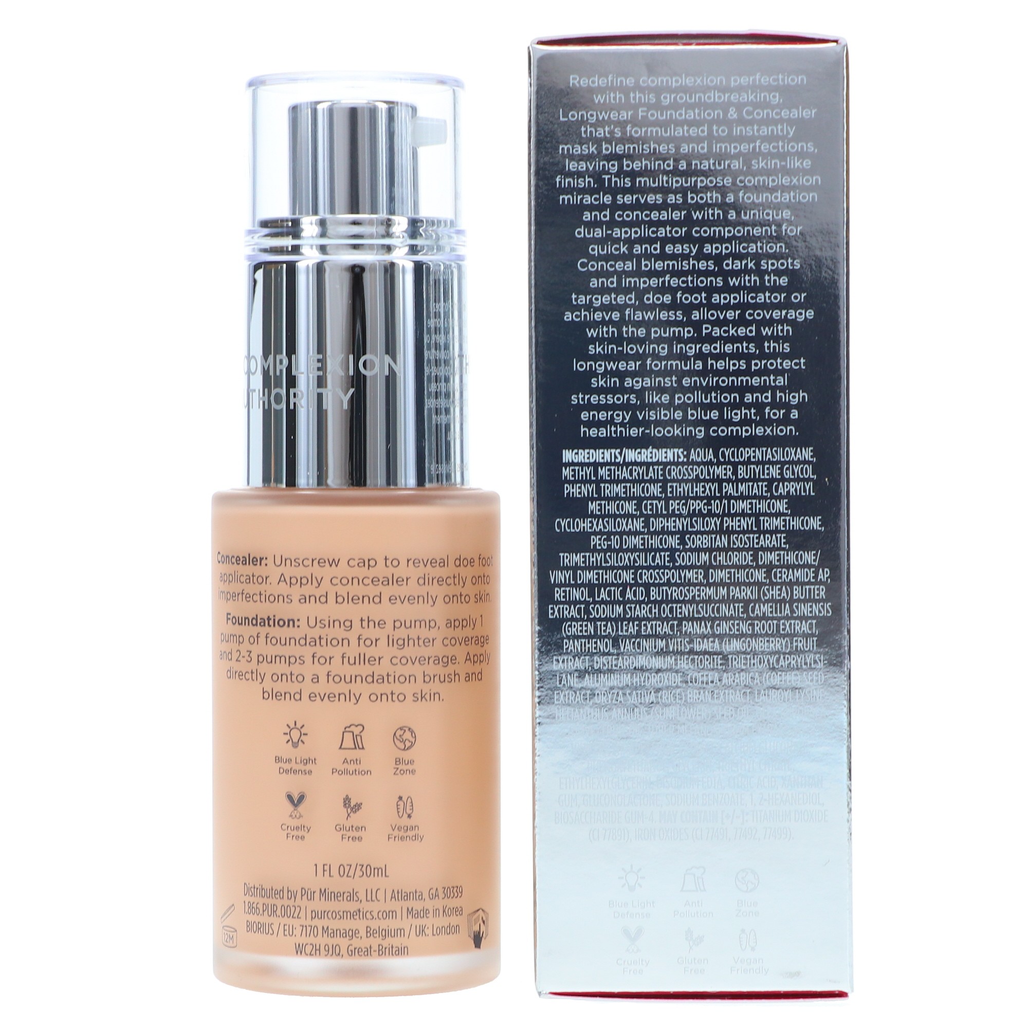 PUR 4-In-1 Love Your Selfie Longwear Foundation & Concealer Medium Neutral MN2 1 oz