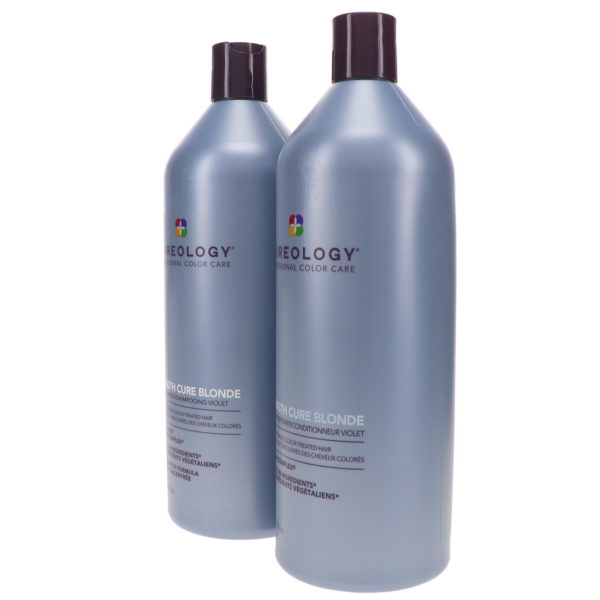 Pureology Strength Cure Best Blonde Purple Shampoo 33.8 oz & Strength Cure Best Blonde Purple Conditioner 33.8 oz Combo Pack
