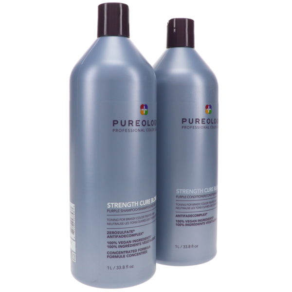 Pureology Strength Cure Best Blonde Purple Shampoo 33.8 oz & Strength Cure Best Blonde Purple Conditioner 33.8 oz Combo Pack