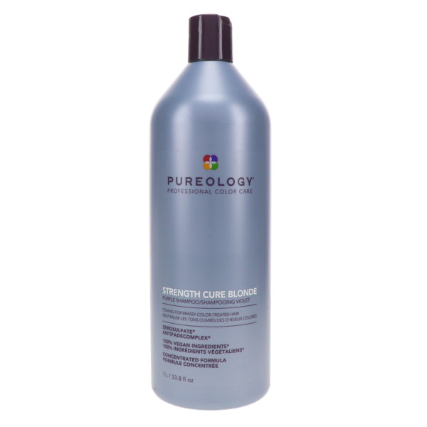 Pureology Strength Cure Best Blonde Purple Shampoo 33.8 oz & Strength Cure Best Blonde Purple Conditioner 33.8 oz Combo Pack