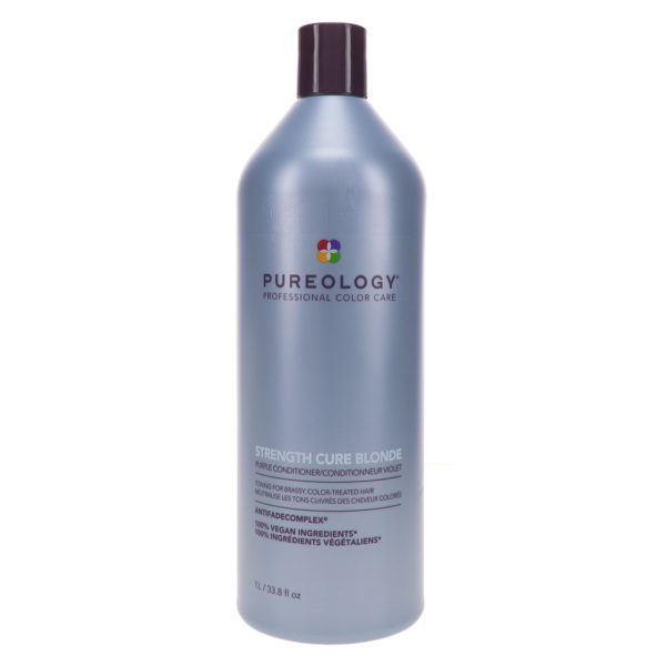 Pureology Strength Cure Best Blonde Purple Shampoo 33.8 oz & Strength Cure Best Blonde Purple Conditioner 33.8 oz Combo Pack