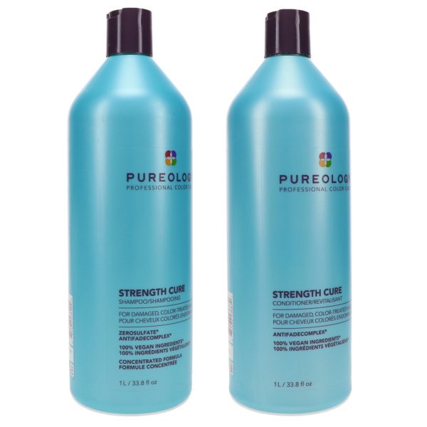 Pureology Strength Cure Shampoo 33.8 oz & Strength Cure Conditioner 33.8 oz Combo Pack