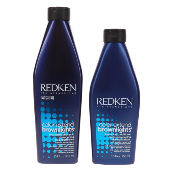 Redken Color Extend Brownlights Blue Shampoo 10.1 oz & Color Extend Brownlights Blue Conditioner 8.5 oz Combo Pack