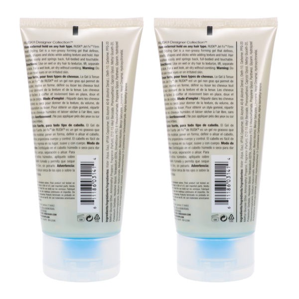 Rusk Jel FX Firm Hold Styling Gel 5.3 oz 2 Pack