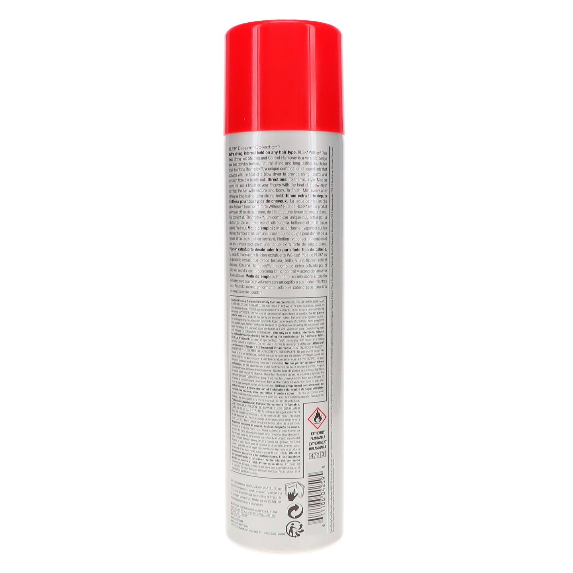 Rusk W8less Plus Extra Strong Hairspray 10 oz