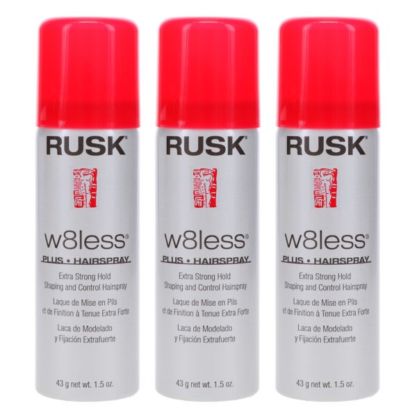 Rusk W8less Plus Extra Strong Hold Hairspray 1.5 oz 3 Pack