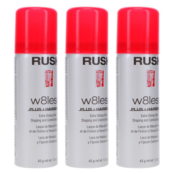 Rusk W8less Plus Extra Strong Hold Hairspray 1.5 oz 3 Pack