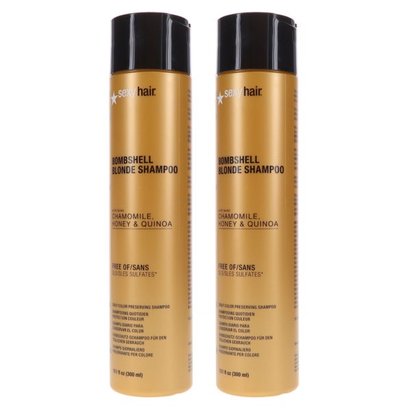 Sexy Hair Blonde Sexy Hair Sulfate-Free Bombshell Blonde Shampoo 10.1 oz & Blonde Bombshell Blonde Sulfate Free Daily Conditioner 10.1 oz Combo Pack