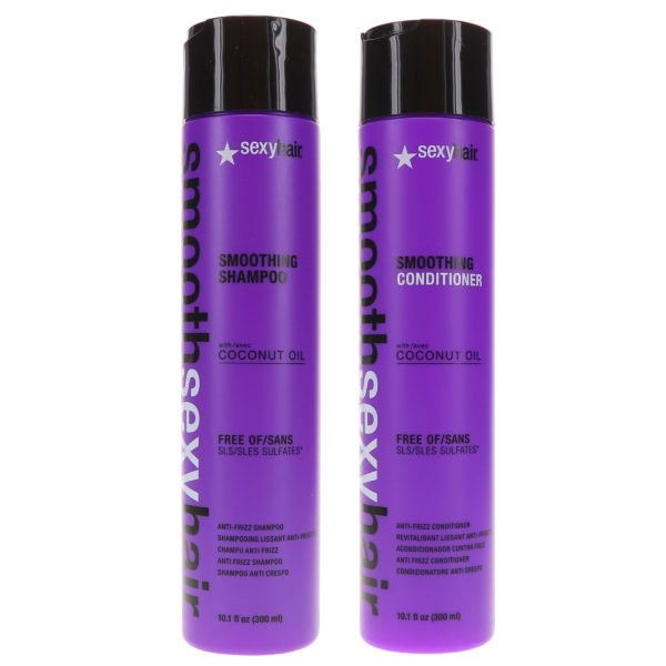 Sexy Hair Smooth Sexy Hair Sulfate Free Smoothing Anti Frizz Shampoo 10.1 oz & Smooth Sulfate Free Smoothing Anti Frizz Conditioner 10.1 oz Combo Pack