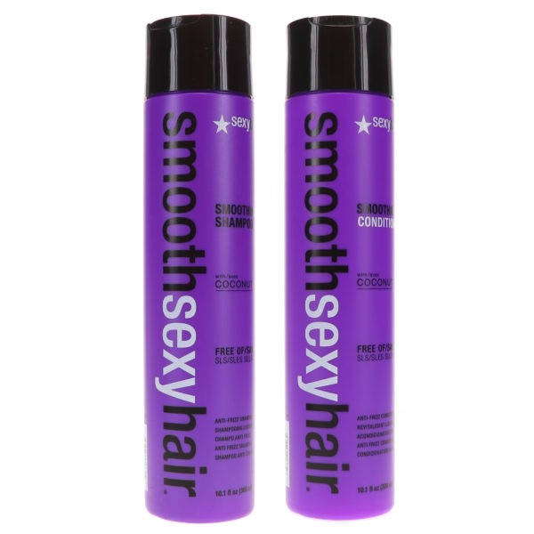 Sexy Hair Smooth Sexy Hair Sulfate Free Smoothing Anti Frizz Shampoo 10.1 oz & Smooth Sulfate Free Smoothing Anti Frizz Conditioner 10.1 oz Combo Pack