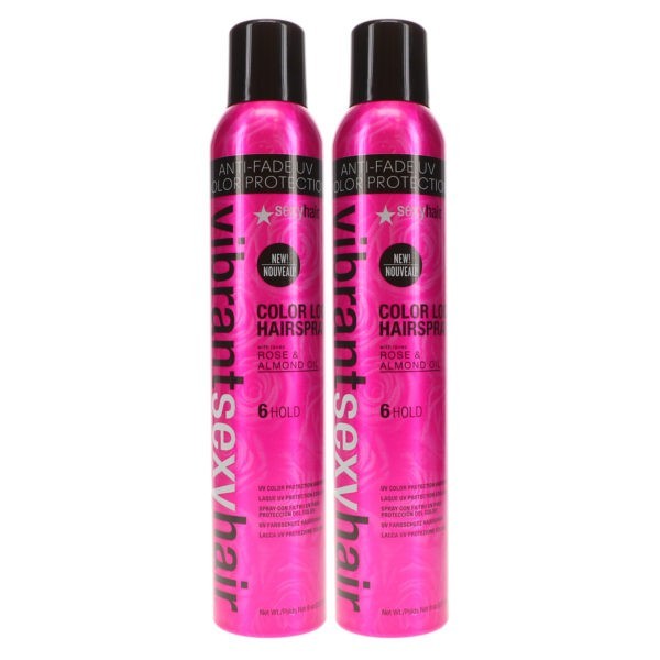 Sexy Hair Vibrant Sexy Hair Color Lock UV Color Protection Hairspray 8 oz 2 Pack