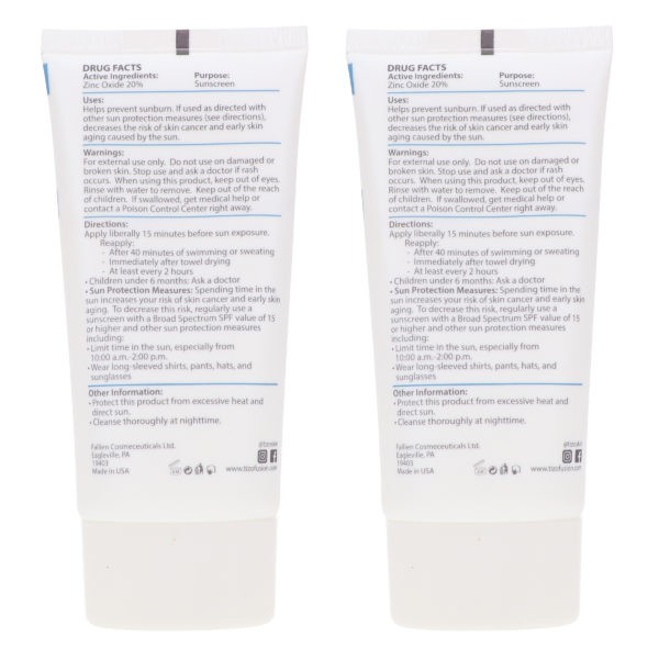 TiZO Zinc Body and Face Sunscreen SPF 40 Non-Tinted with Antioxidants C & E 3.5 oz 2 Pack