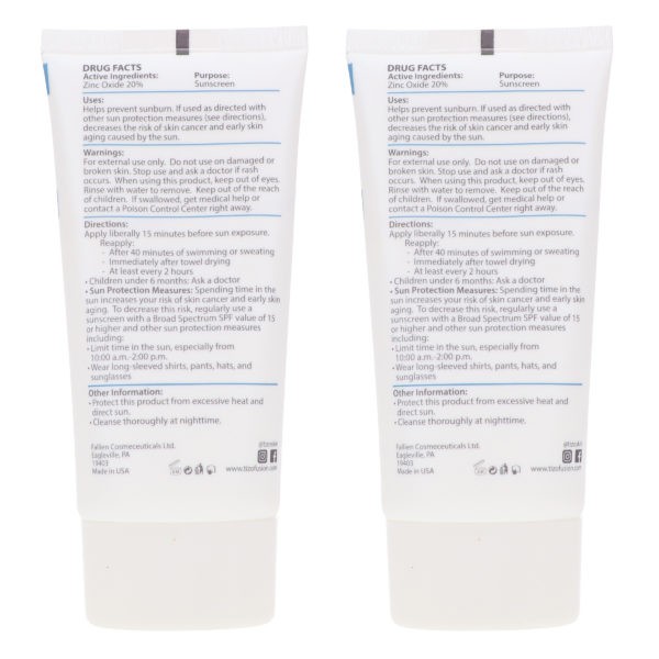 TiZO Zinc Body and Face Sunscreen SPF 40 Non-Tinted with Antioxidants C & E 3.5 oz 2 Pack