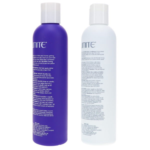 UNITE Hair Blonda Shampoo Tone Brighten 8 oz & Blonda Condition Toning 8 oz Combo Pack