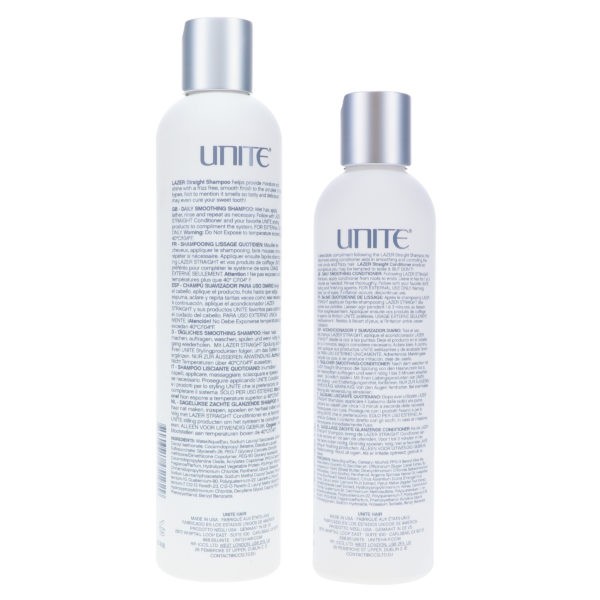 UNITE Hair Lazer Straight Shampoo 10 oz & Lazer Straight Conditioner 8 oz Combo Pack