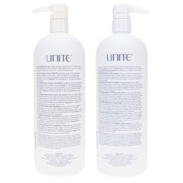 UNITE Hair Lazer Straight Shampoo 33 oz & Lazer Straight Conditioner 33 oz Combo Pack