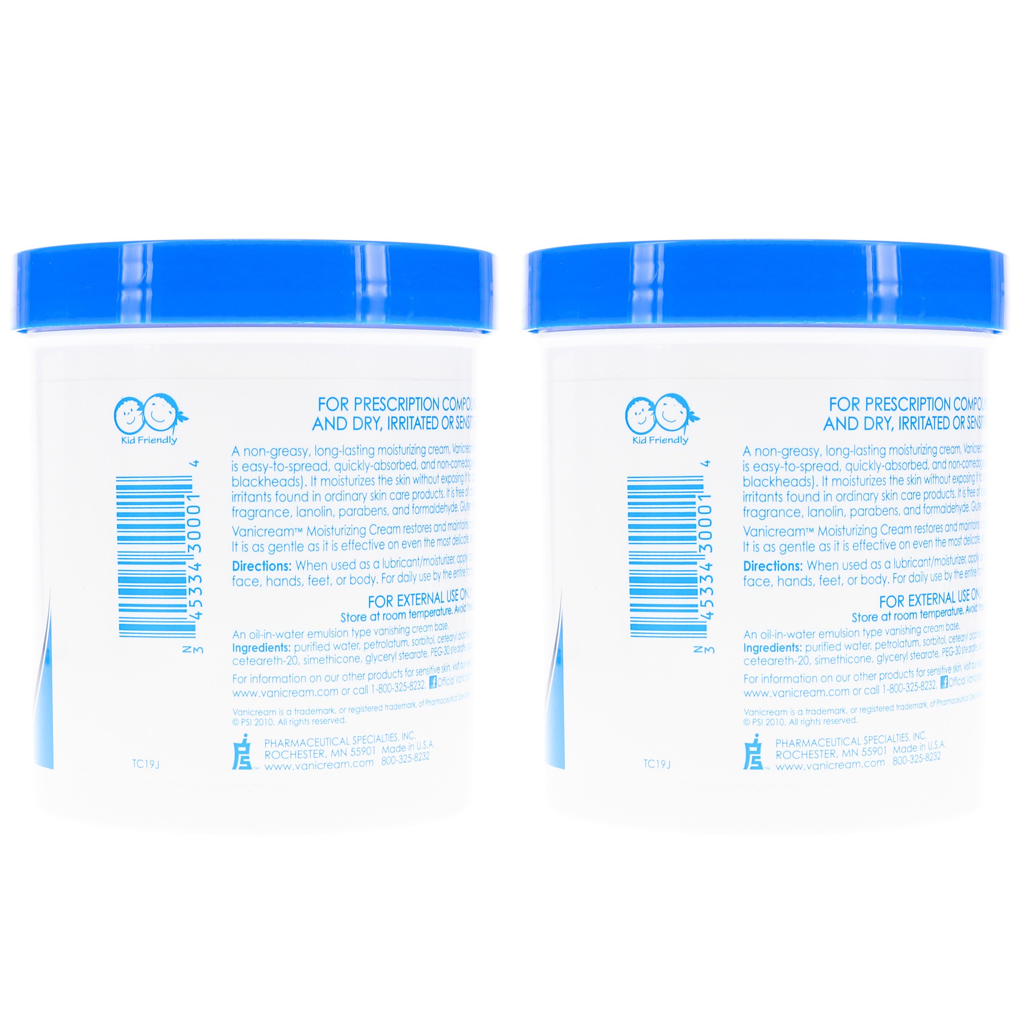 Vanicream Moisturizing Skin Cream 16 oz 2 Pack