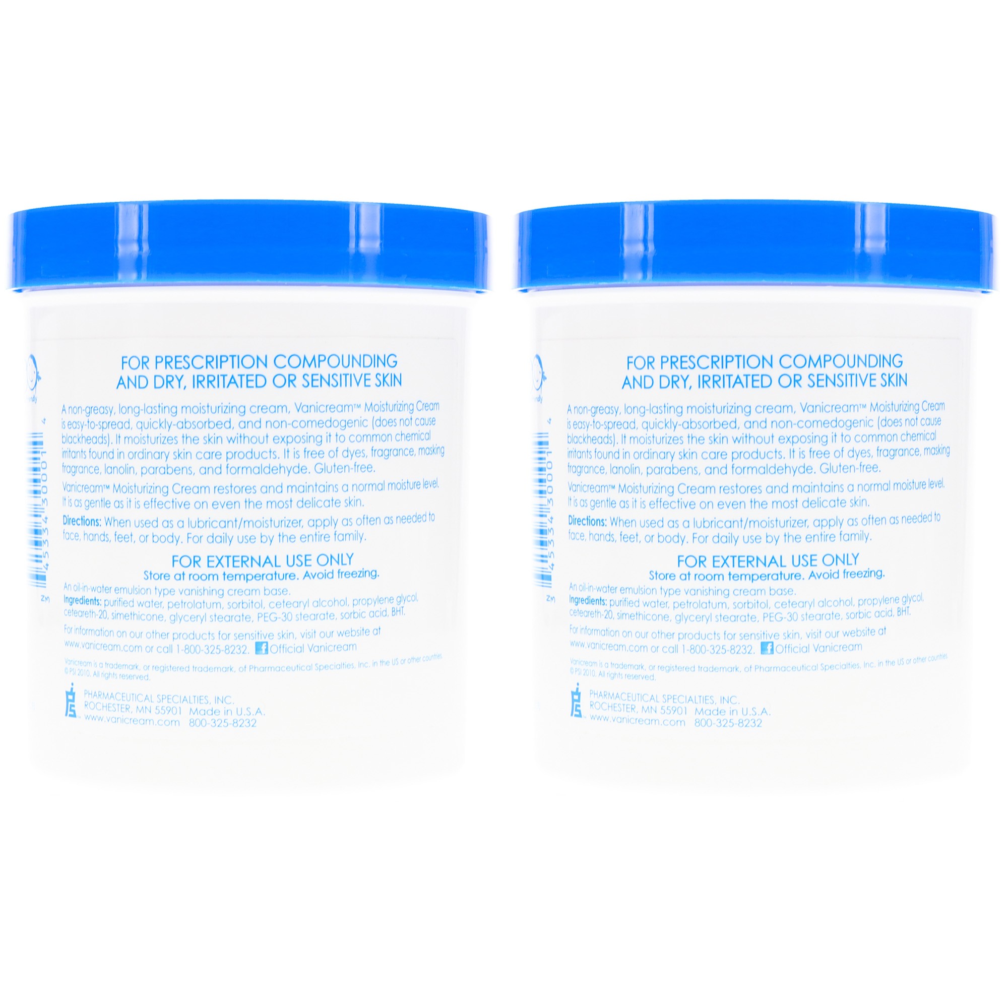 Vanicream Moisturizing Skin Cream 16 oz 2 Pack