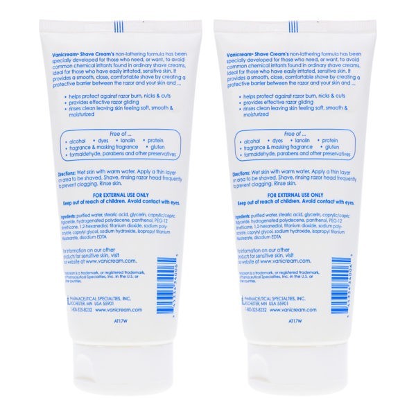 Vanicream Shave Cream 6 oz 2 Pack