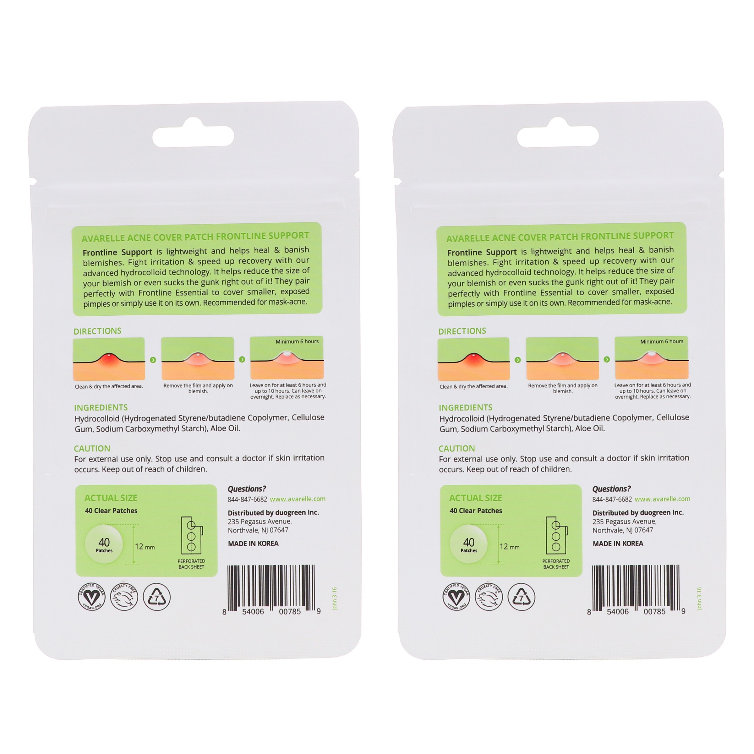 Avarelle Acne Cover Patch Frontline Support 40 ct 2 Pack