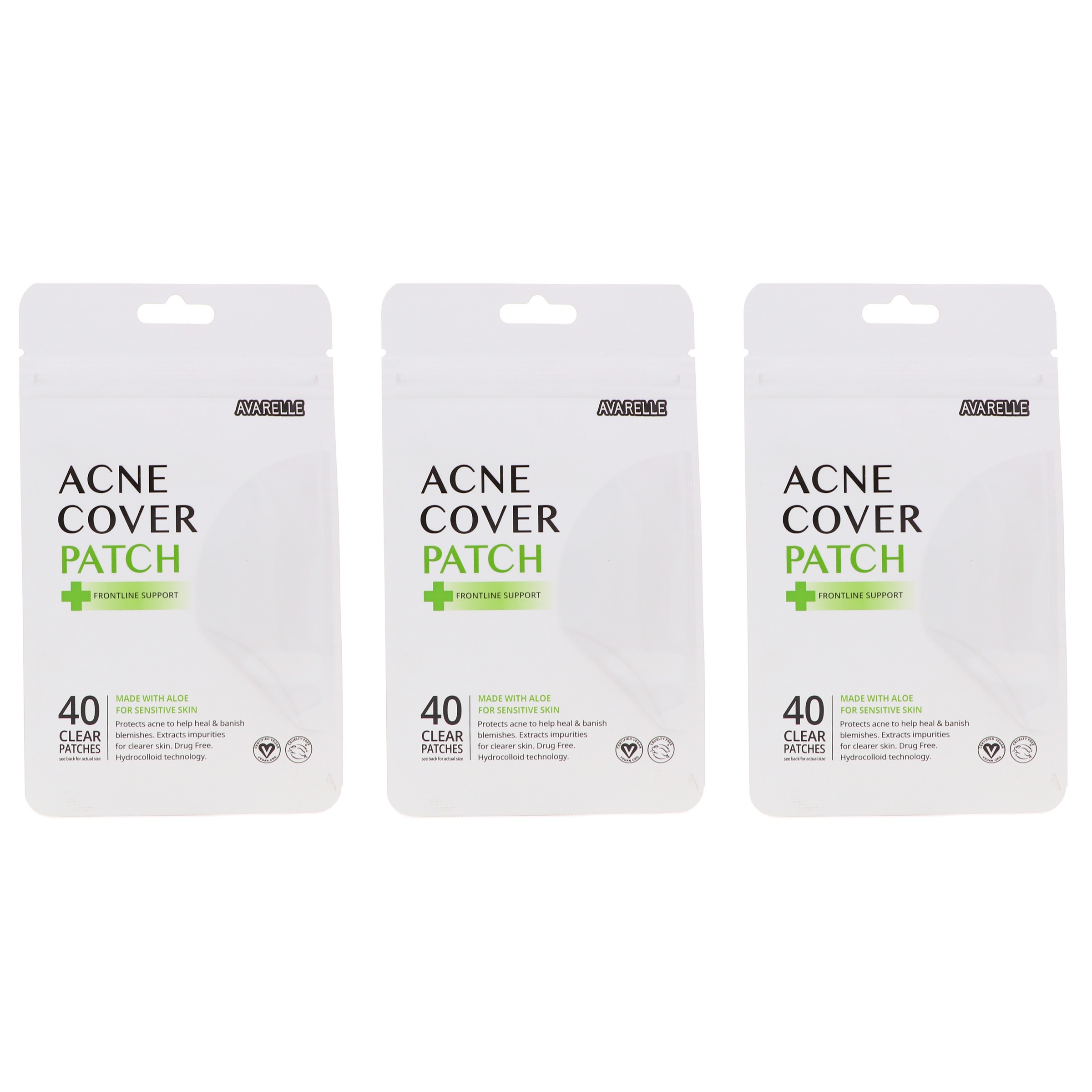 Avarelle Acne Cover Patch Frontline Support 40 ct 3 Pack