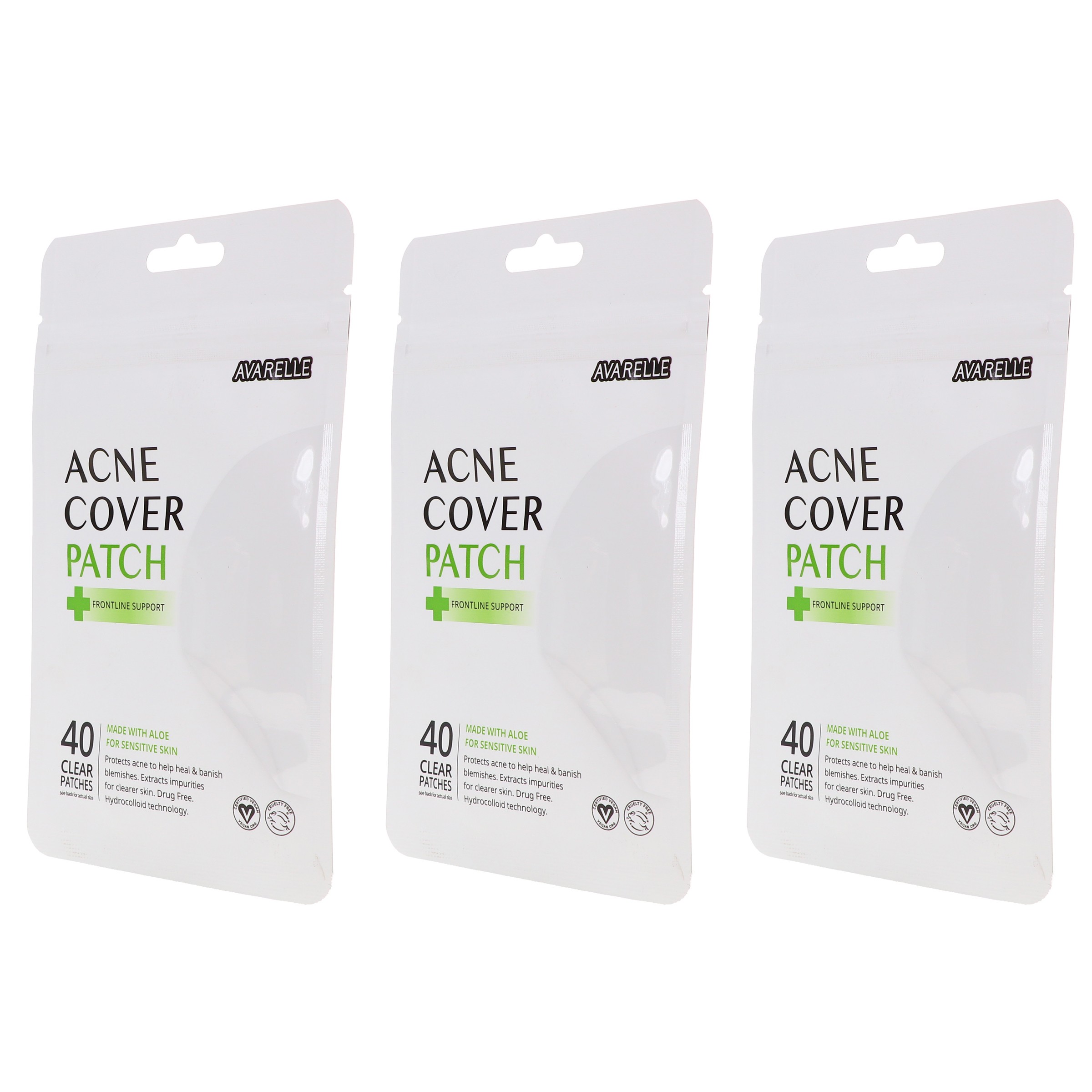 Avarelle Acne Cover Patch Frontline Support 40 ct 3 Pack
