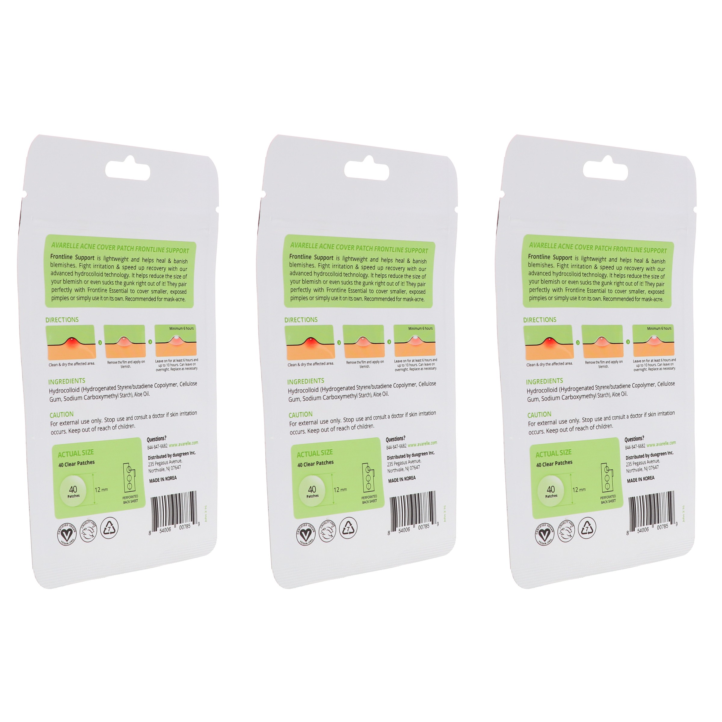 Avarelle Acne Cover Patch Frontline Support 40 ct 3 Pack