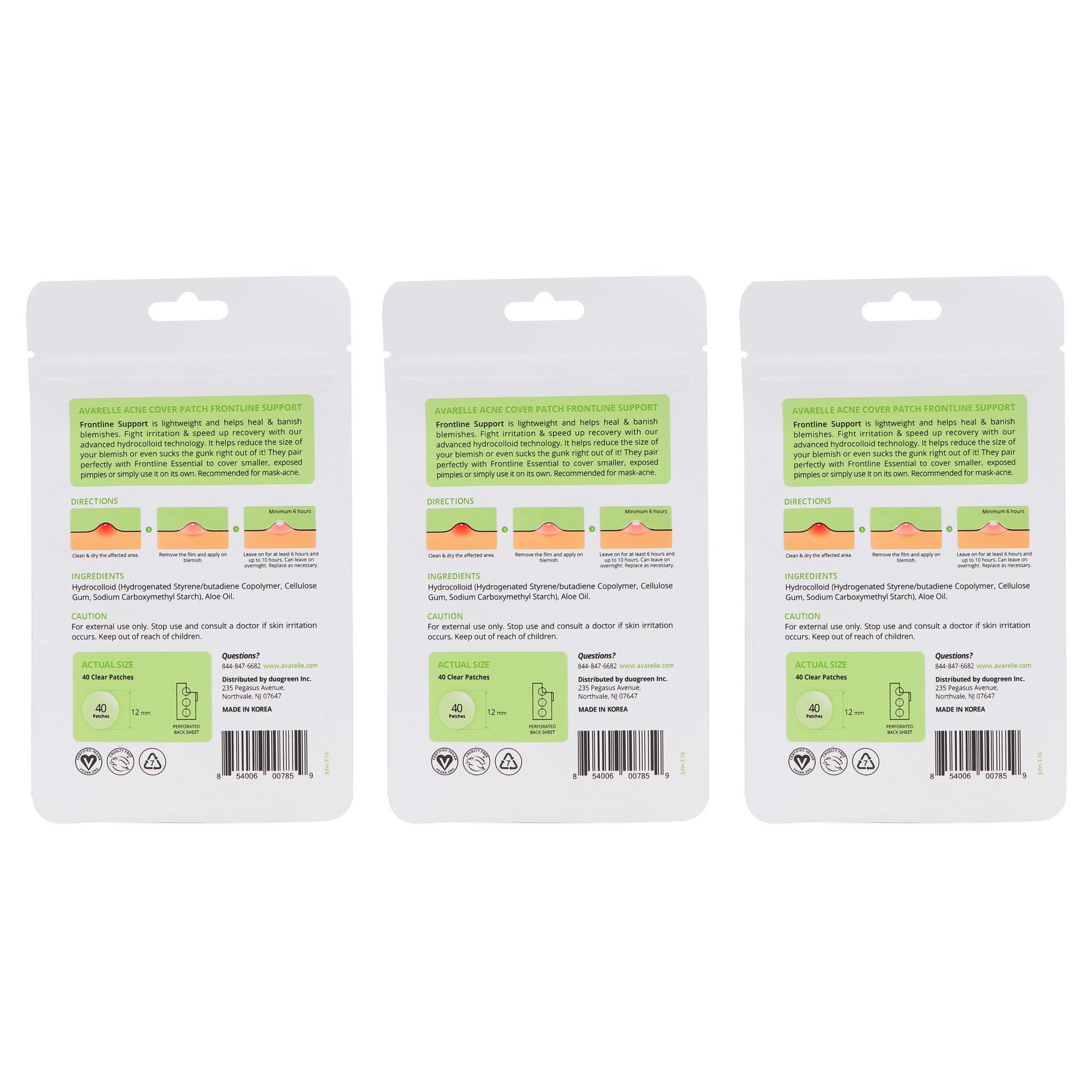 Avarelle Acne Cover Patch Frontline Support 40 ct 3 Pack