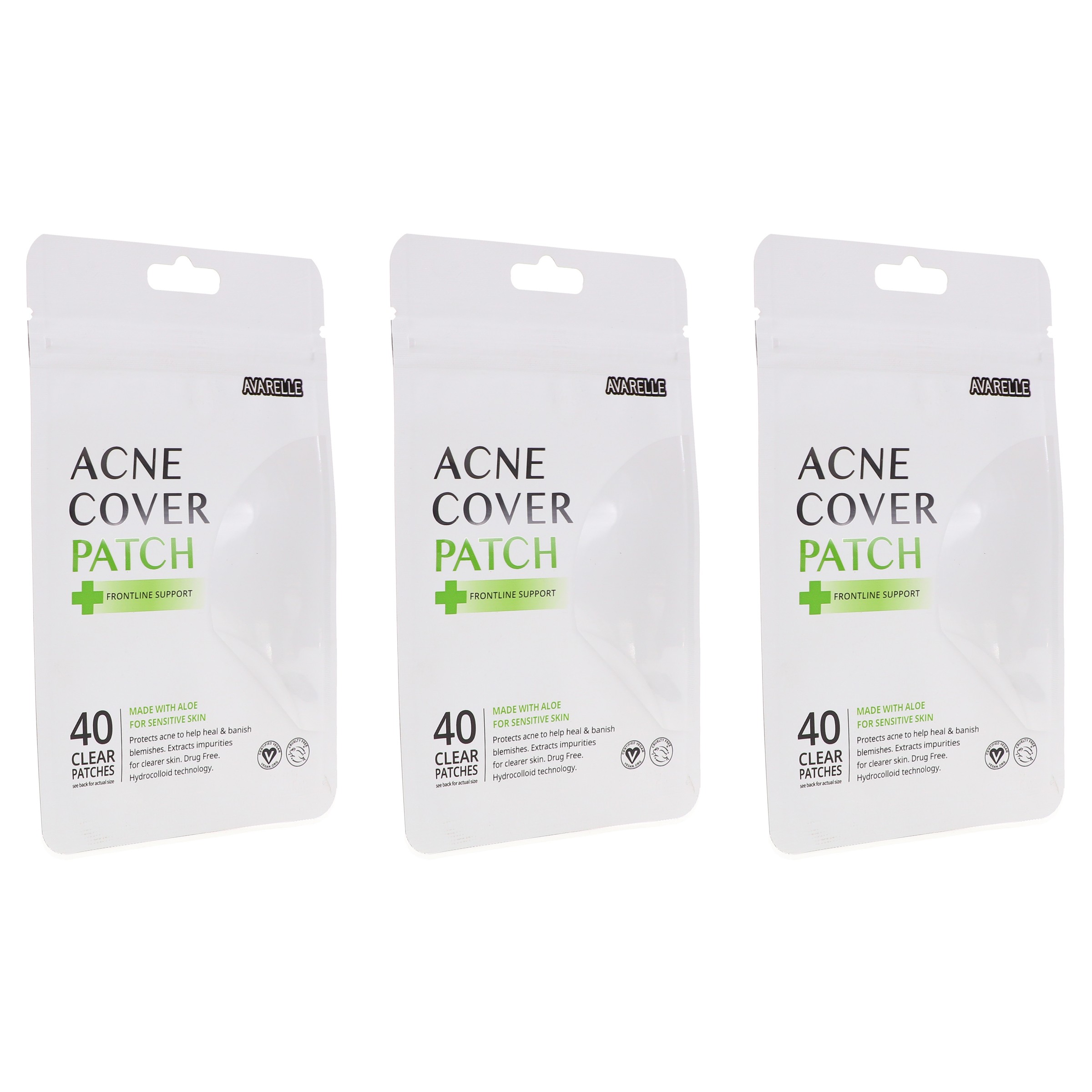 Avarelle Acne Cover Patch Frontline Support 40 ct 3 Pack