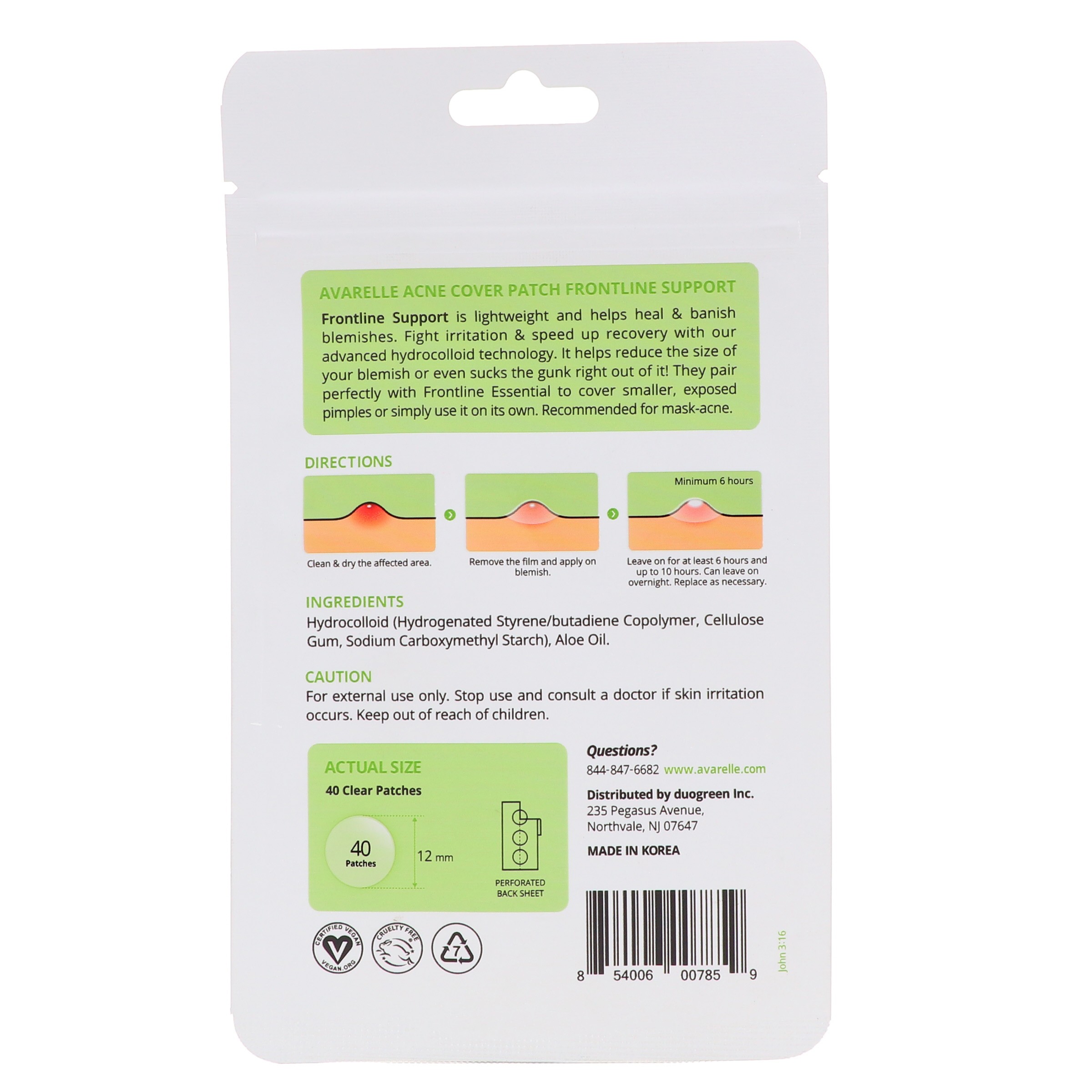 Avarelle Acne Cover Patch Frontline Support 40 ct 3 Pack