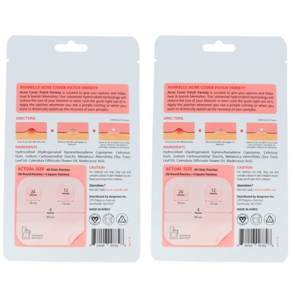 Avarelle Acne Cover Patch Variety 40 ct 2 Pack