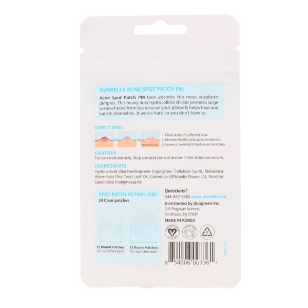 Avarelle Acne Spot Patch PM 24 Round Patches 3 Pack