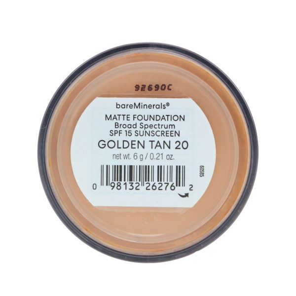 bareMinerals Loose Powder Matte Foundation SPF 15 Golden Tan 20 0.21 oz