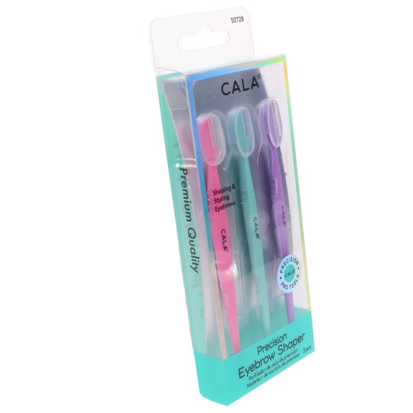 CALA Eye Need It Brush Kit Lavender, Urban Studio Duo Blending Sponges Purple/Teal & Precision Eyebrow Shaper 3 pc Combo Pack