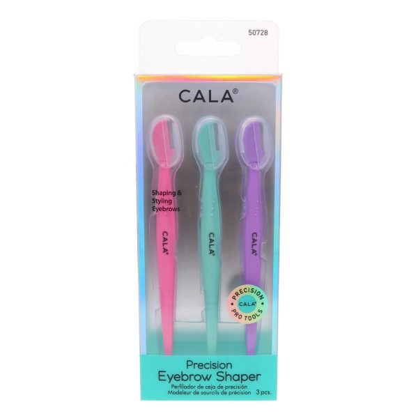 CALA Precision Eyebrow Shaper 3 pc & Silky Glide Pro Callus Remover Aqua Combo Pack