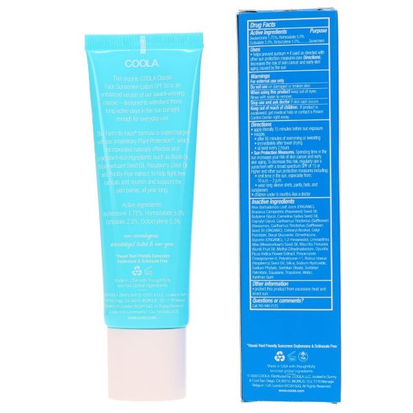 COOLA Classic Face Sunscreen Fragrance Free SPF 50 1.7 oz