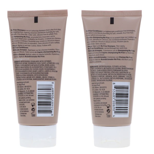 Living Proof No Frizz Shampoo 2 oz & No Frizz Conditioner 2 oz Combo Pack