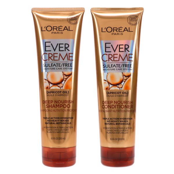 L'Oreal Paris Ever Creme Sulfate Free Deep Nourish Shampoo 8.5 oz & Ever Creme Sulfate Free Deep Nourish Conditioner 8.5 oz Combo Pack