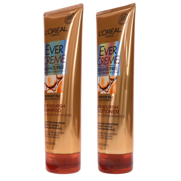 L'Oreal Paris Ever Creme Sulfate Free Deep Nourish Shampoo 8.5 oz & Ever Creme Sulfate Free Deep Nourish Conditioner 8.5 oz Combo Pack