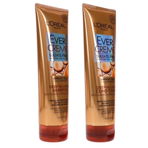 L'Oreal Paris Ever Creme Sulfate Free Deep Nourish Shampoo 8.5 oz & Ever Creme Sulfate Free Deep Nourish Conditioner 8.5 oz Combo Pack